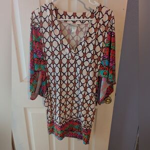 Trina Turk Vibrant Geometric Tunic Top 💐